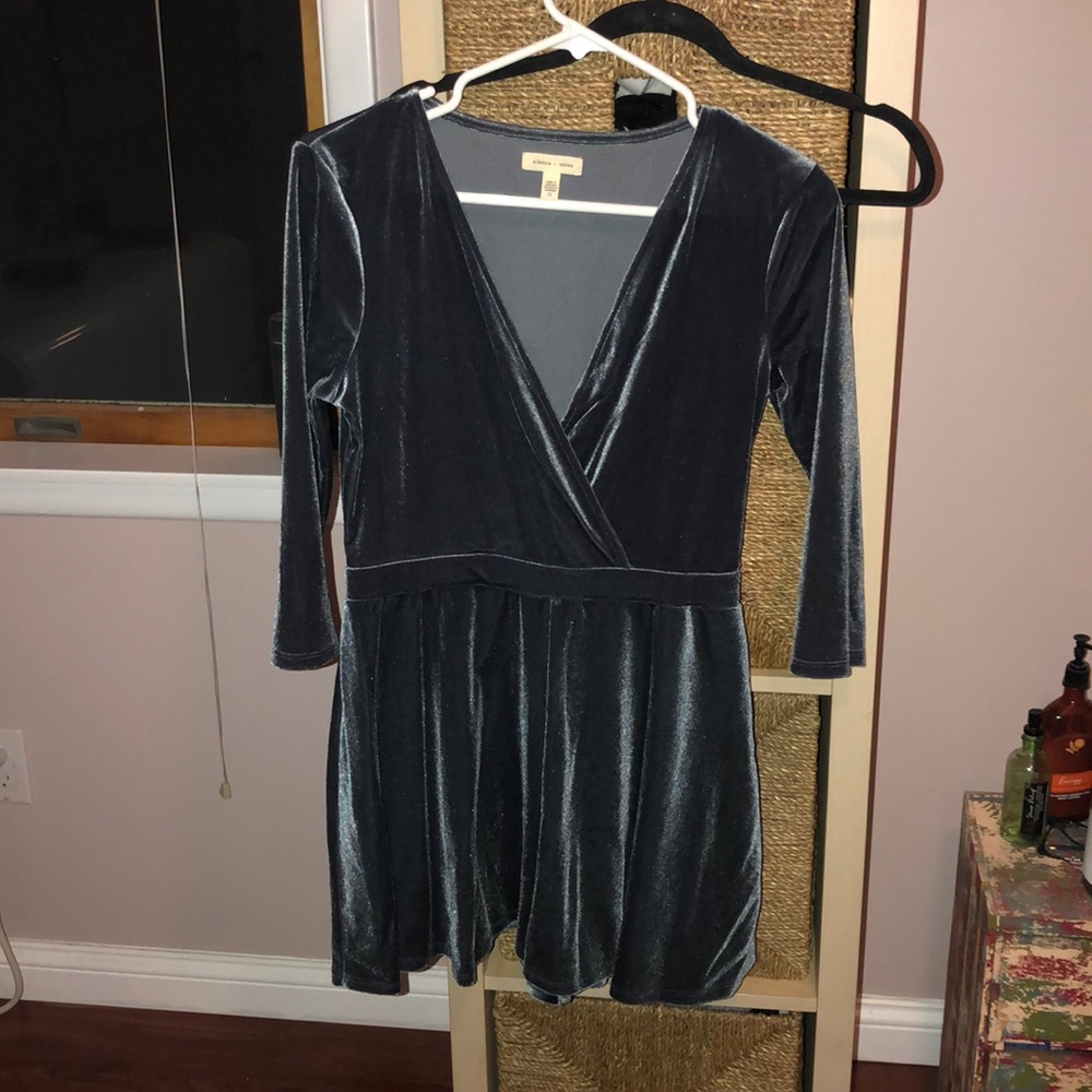Urban Outfitters Velvet Blue Romper